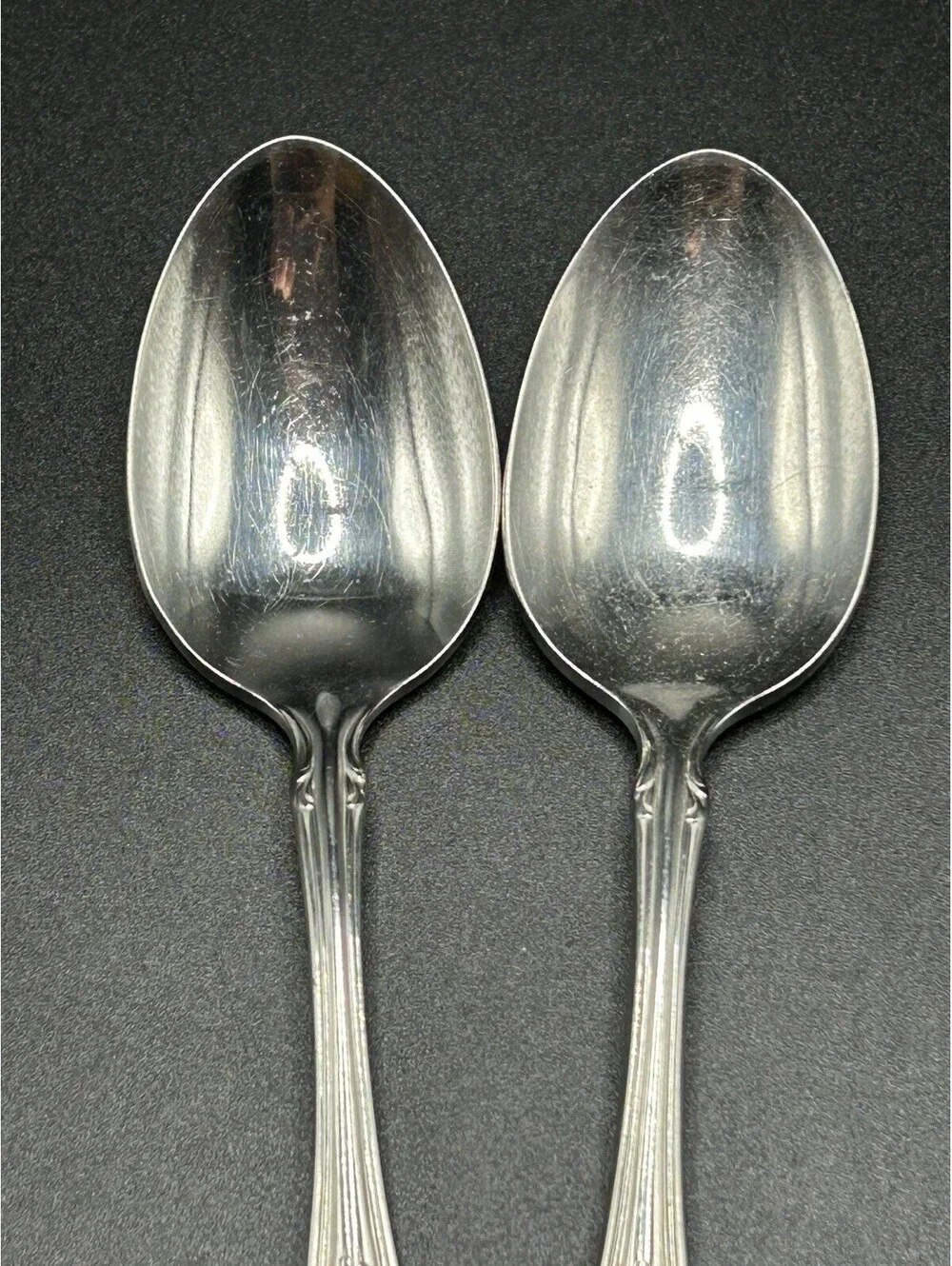 Vintage Pair Of Oneida Louisiana Silverplate Spoon Glossy Floral  1970’s
